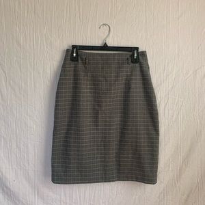 Covington Plaid Grey MIDI Skirt Womens